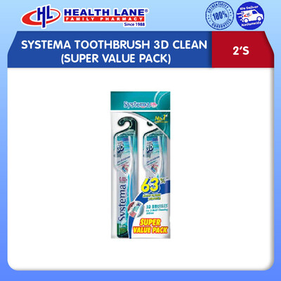 SYSTEMA TOOTHBRUSH 3D CLEAN 2'S (SUPER VALUE PACK)